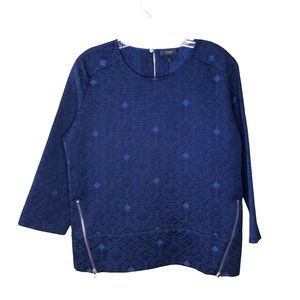 J.Crew 3/4 Sleeve Blue Blouse Sz 4